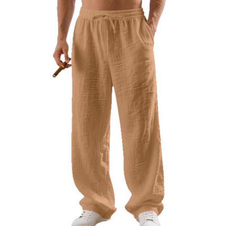 Maximilian | Herren Weite Freizeithose mit Kordelzug - Khaki - Image 8
