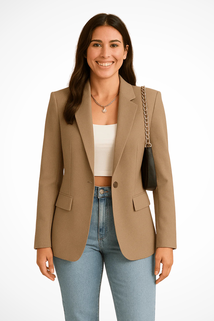 Maximiliane | Damen Business Blazer Tailliert Einknopf - Black - Image 2
