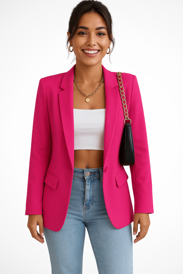 Maximiliane | Damen Business Blazer Tailliert Einknopf - Black - Image 7