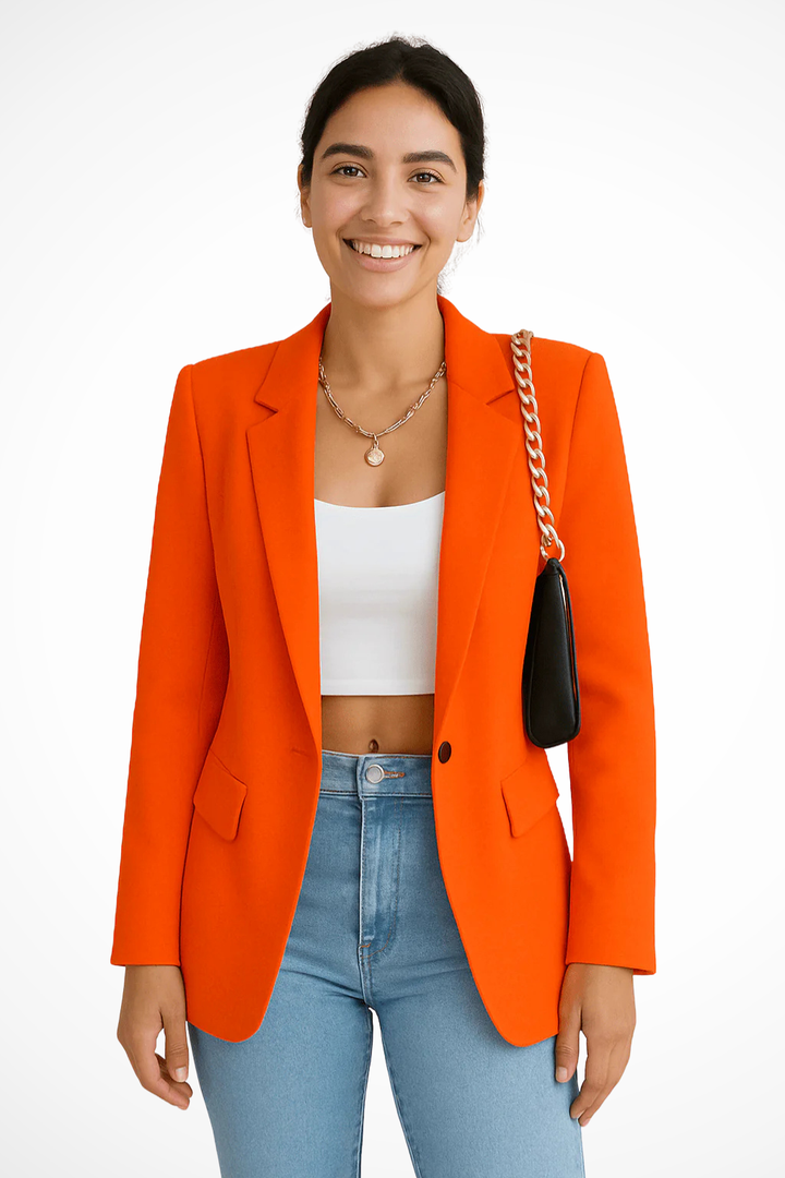 Maximiliane | Damen Business Blazer Tailliert Einknopf - Black - Image 9