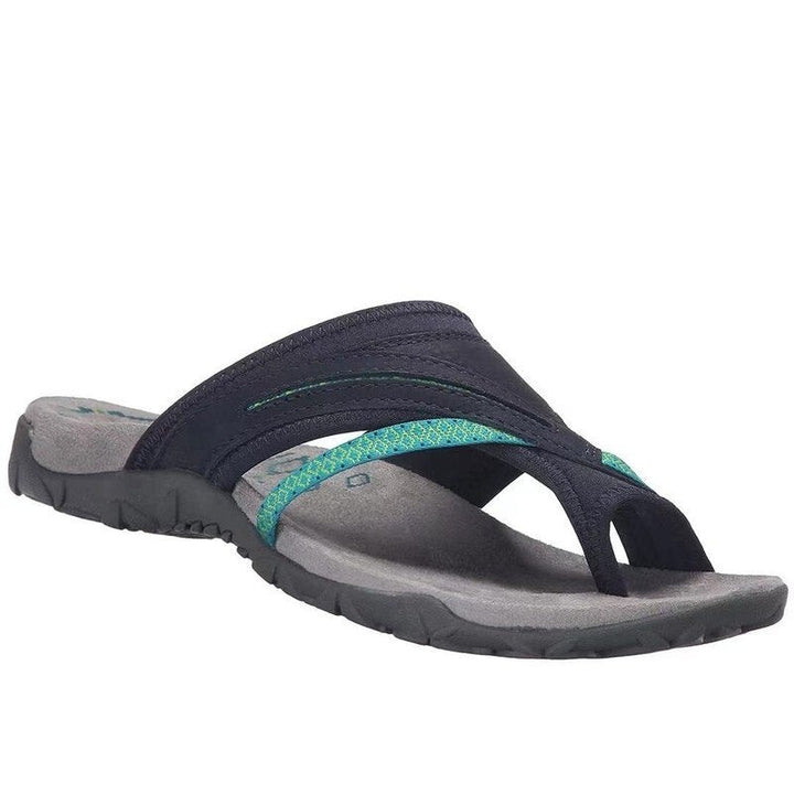 Maximiliane | Damen Flache Komfort Sandalen - Black - Image 3