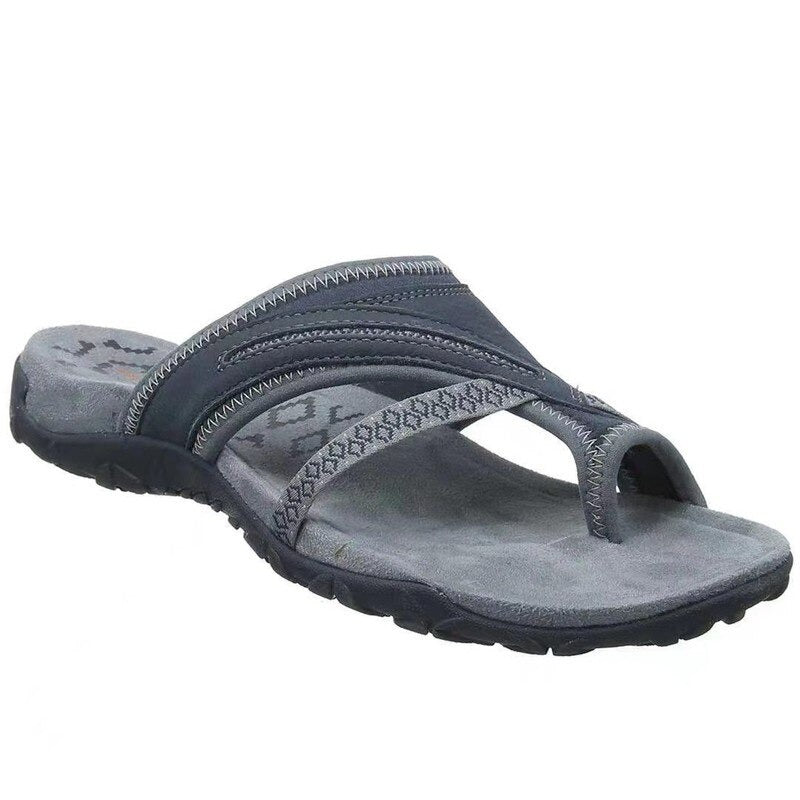 Maximiliane | Damen Flache Komfort Sandalen - Black - Image 4