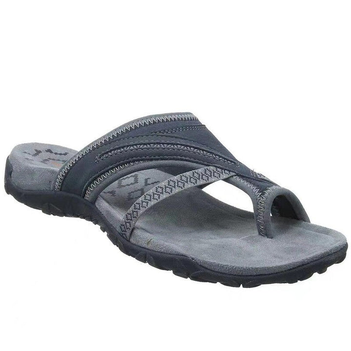 Maximiliane | Damen Flache Komfort Sandalen - Black - Image 4
