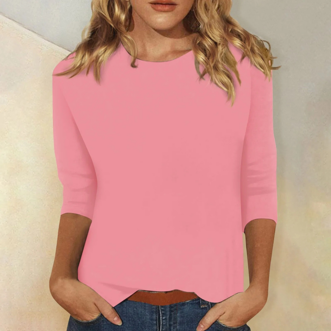 Mia | Damen Langarmshirt mit Rundhalsausschnitt in verschiedenen Farben