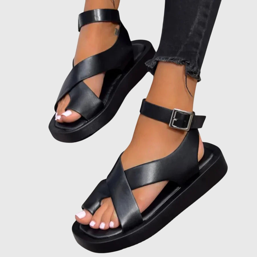 Melinda | Damen Verstellbare Riemchen Sandalen - Peach - Image 2