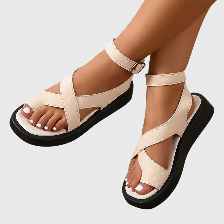 Melinda | Damen Verstellbare Riemchen Sandalen - Peach - Image 3