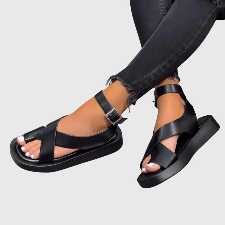 Melinda | Damen Verstellbare Riemchen Sandalen - Peach - Image 5