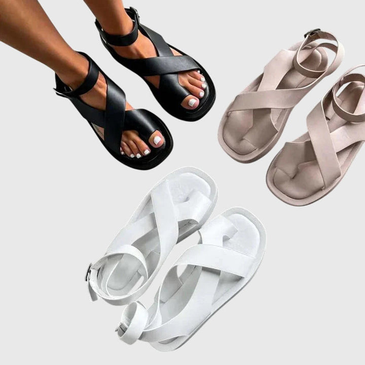 Melinda | Damen Verstellbare Riemchen Sandalen - Peach - Image 9
