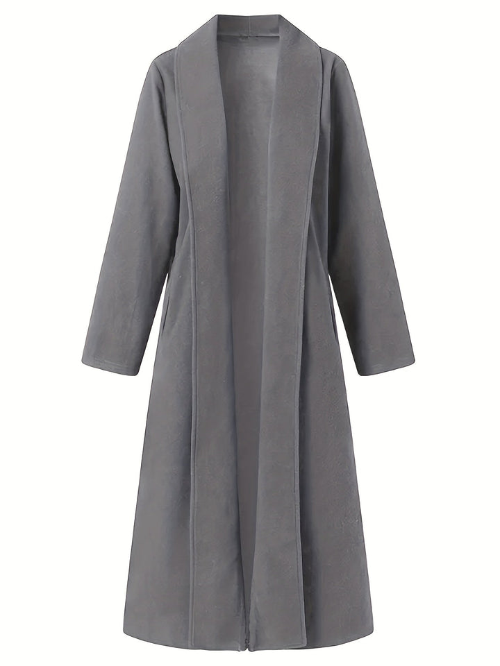 Mervilda | Damen Langer Mantel Weiter Schnitt - Olive Green - Image 24