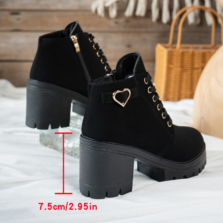 Mira | Damen Ankle Boot mit Blockabsatz, Beige - Beige - Image 11
