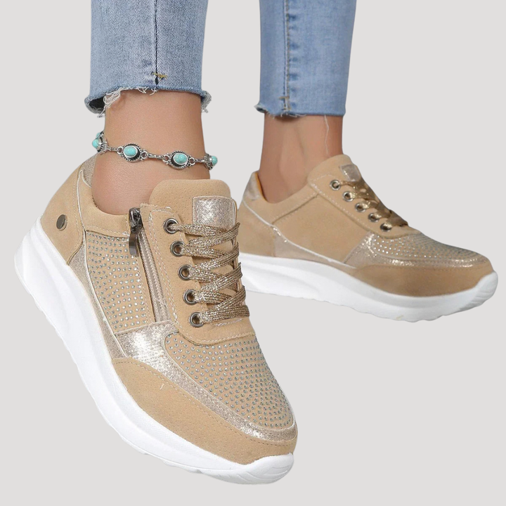 Mirabel | Damen Sneaker mit Seitlichem Reißverschluss - Navy - Image 10
