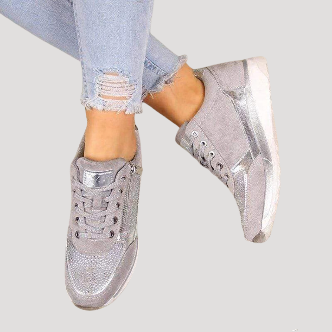 Mirabel | Damen Sneaker mit Seitlichem Reißverschluss - Navy - Image 5