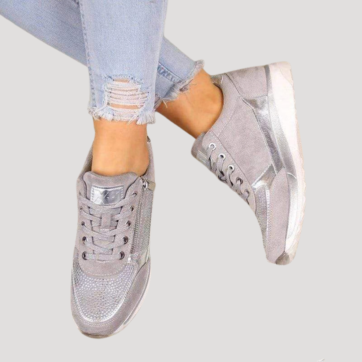 Mirabel | Damen Sneaker mit Seitlichem Reißverschluss - Navy - Image 5