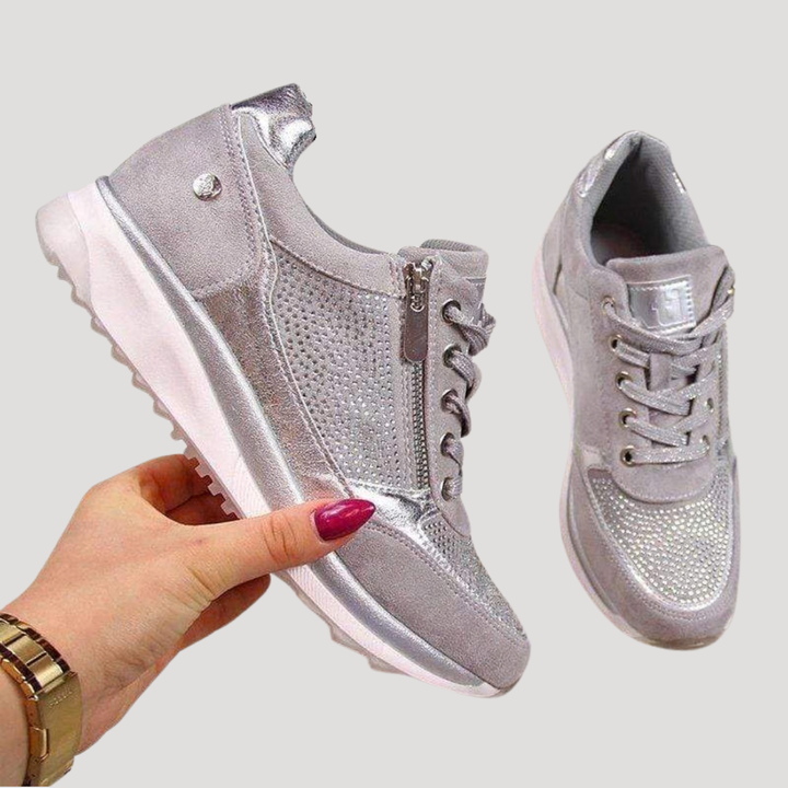 Mirabel | Damen Sneaker mit Seitlichem Reißverschluss - Navy - Image 6
