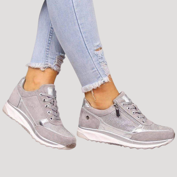 Mirabel | Damen Sneaker mit Seitlichem Reißverschluss - Navy - Image 7