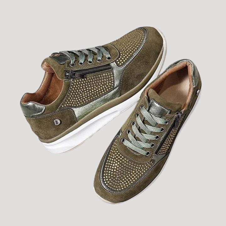Mirabel | Damen Sneaker mit Seitlichem Reißverschluss - Navy - Image 8