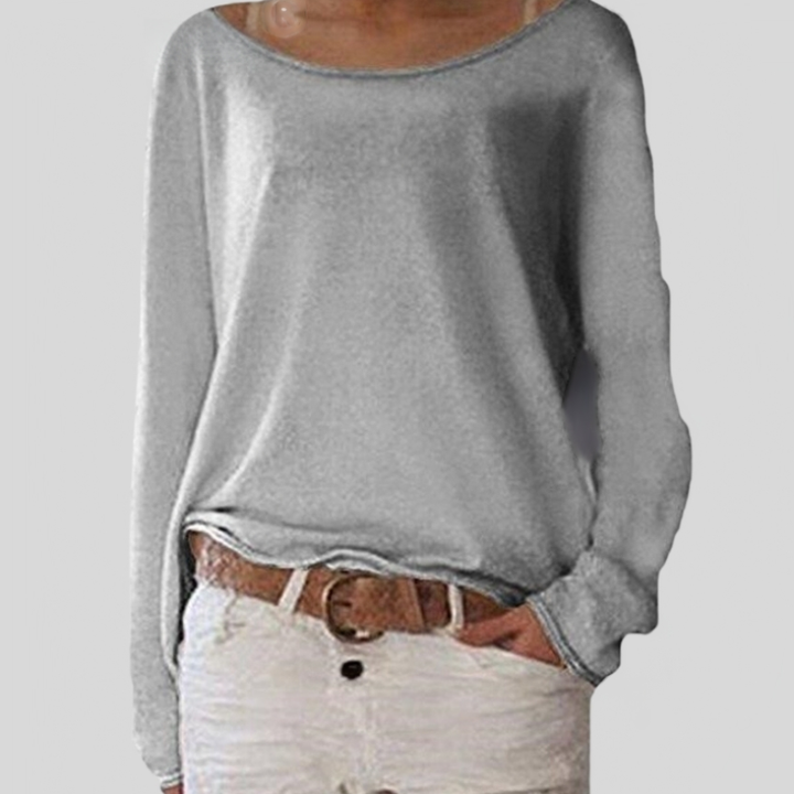 Mirka | Damen Langarmshirt Rundhals Legerer Schnitt - Pink - Image 4