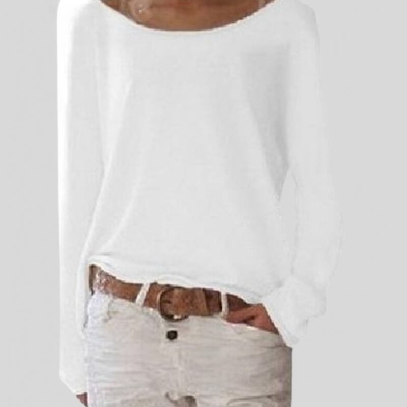 Mirka | Damen Langarmshirt Rundhals Legerer Schnitt - Pink - Image 5