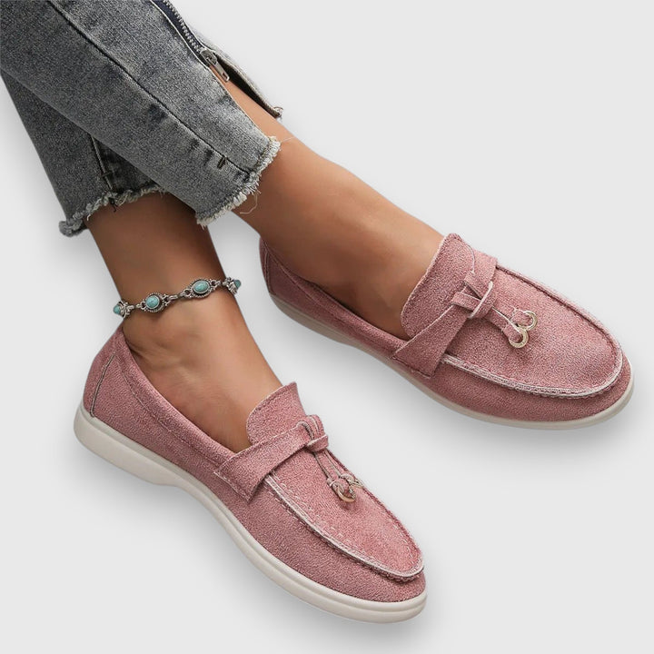 Yessa | Damen Loafer Velours Quaste Slip-On Flache Schuhe Sommer