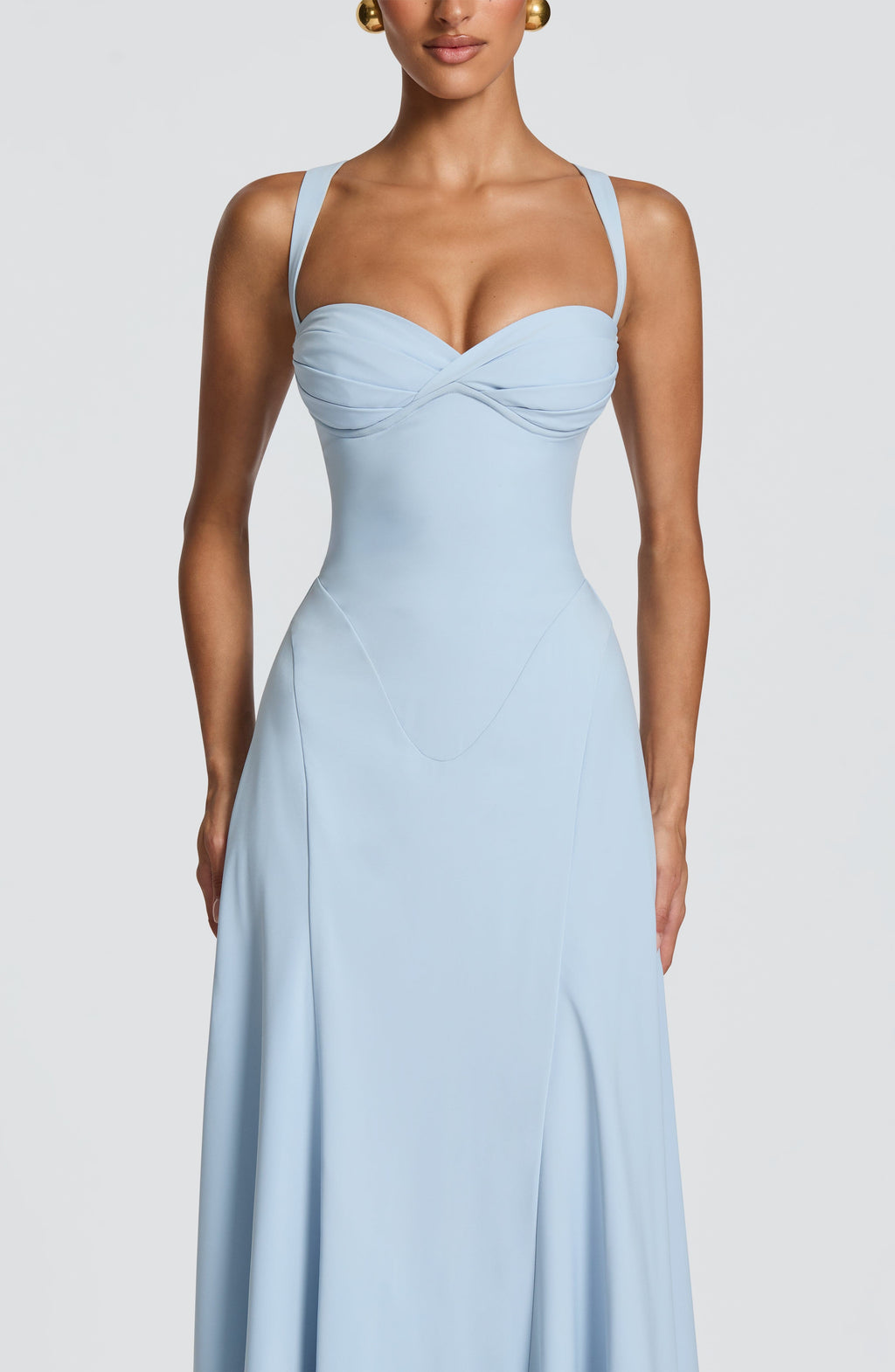 Nadine | Damen Maxikleid Herzausschnitt A-Linie Abendkleid - Yellow - Image 4