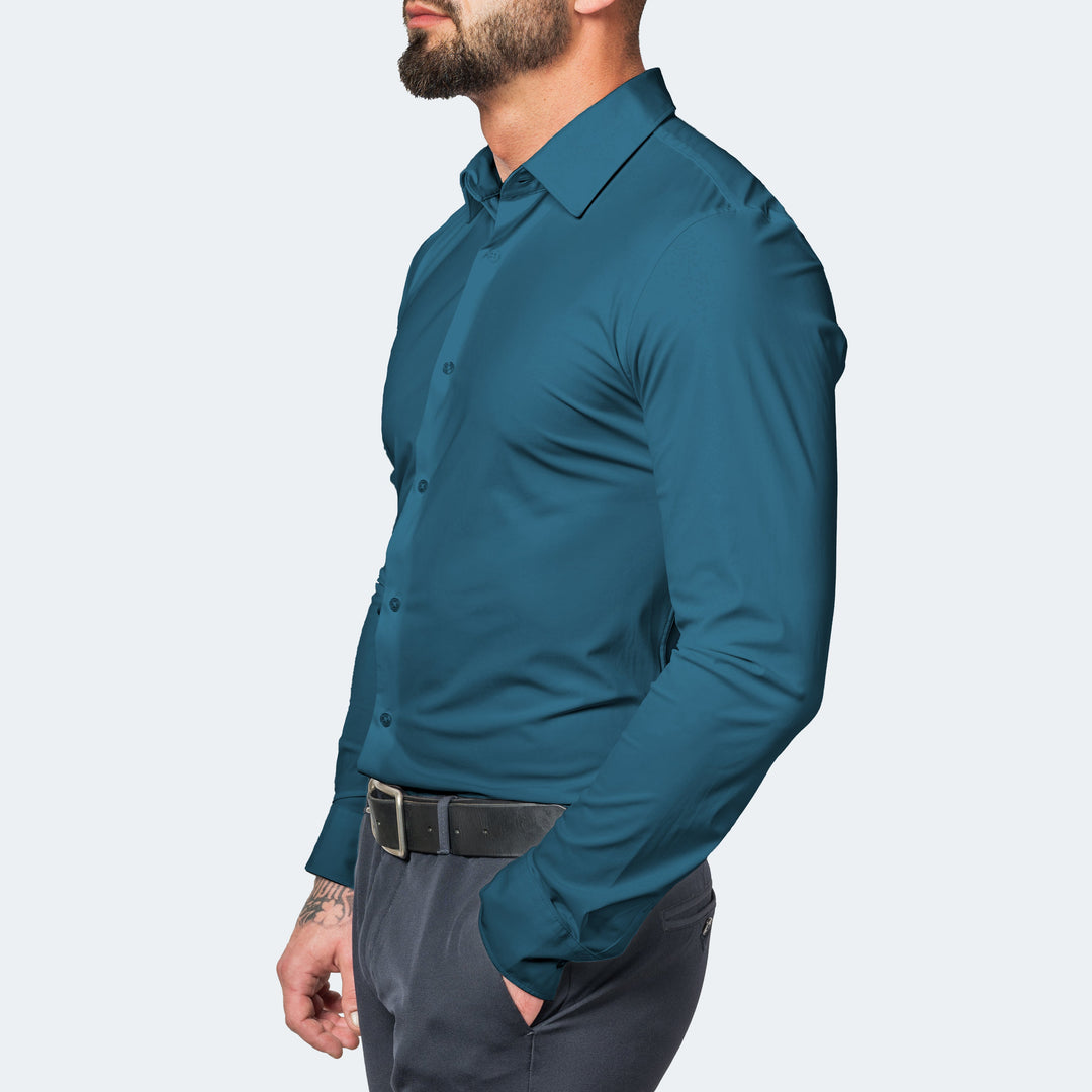 Zoren | Herren Businesshemd Slim Fit Stretch Langarm