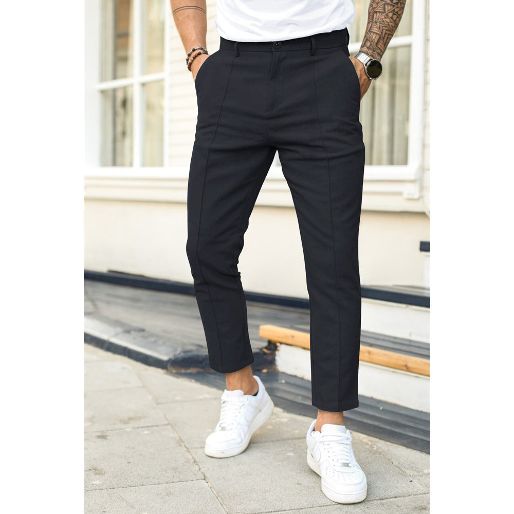 Niklas | Herren Graue Slim Fit Chino Hose - Grey - Image 2