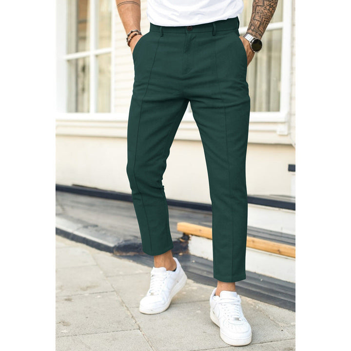 Niklas | Herren Graue Slim Fit Chino Hose - Grey - Image 4