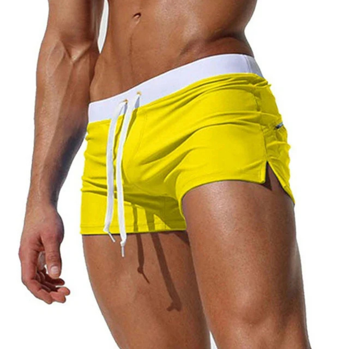 Niklas | Herren Kurze Slim Fit Badeshorts - White - Image 3