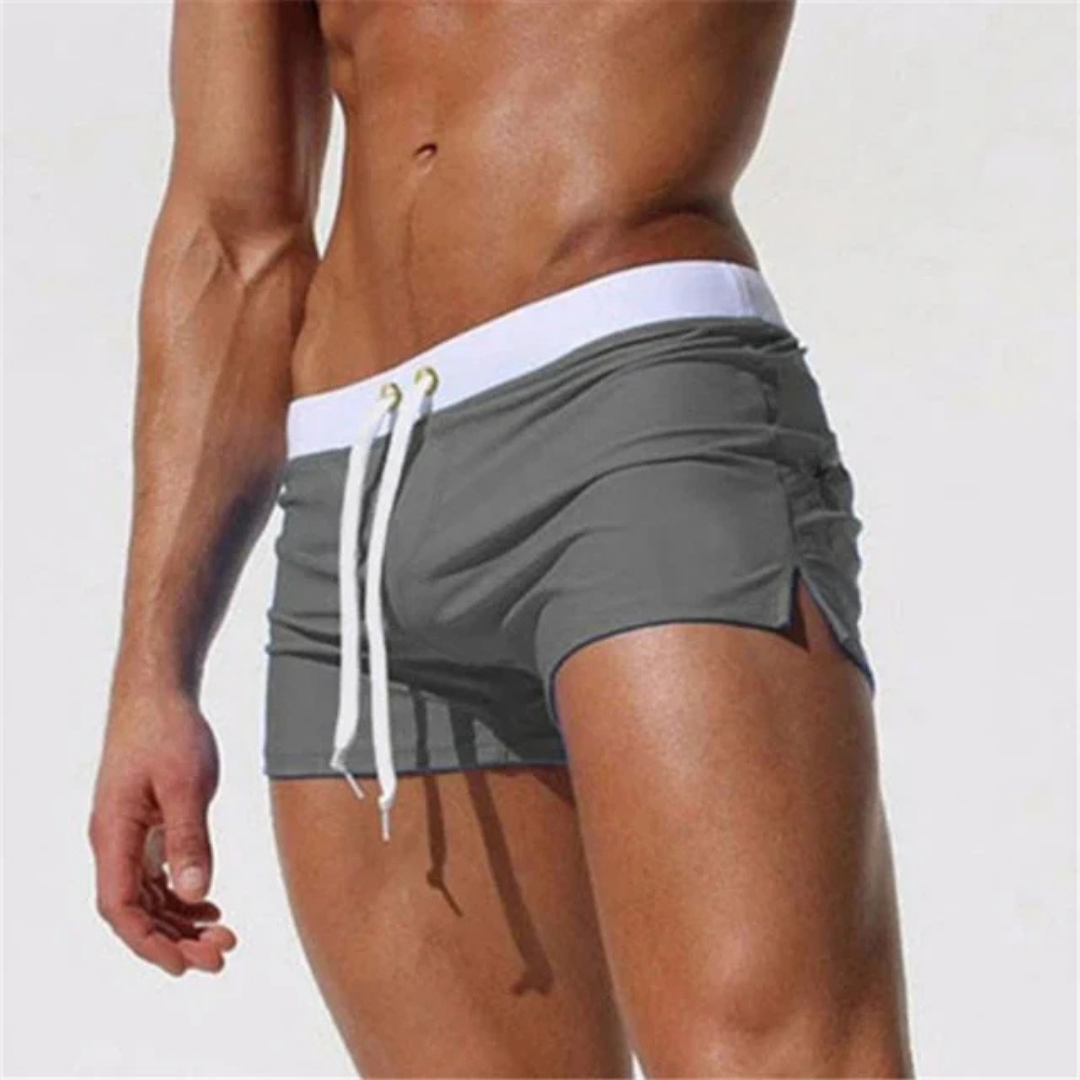 Niklas | Herren Kurze Slim Fit Badeshorts - White - Image 4