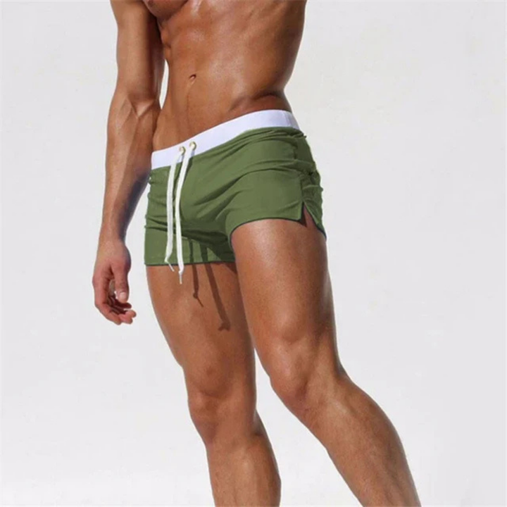 Niklas | Herren Kurze Slim Fit Badeshorts - White - Image 5