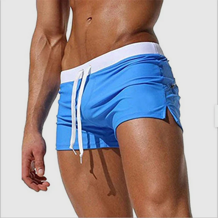 Niklas | Herren Kurze Slim Fit Badeshorts - White - Image 9