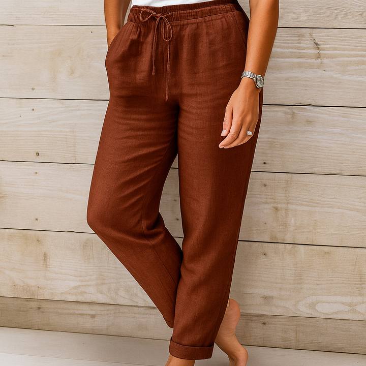 Mila | Damen Leinenhose Freizeithose Lockere Sommerhose Damen
