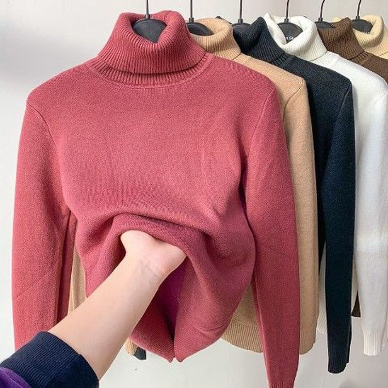 Norberta | Damen Rollkragenpullover Gefüttert Warm - Camel - Image 6