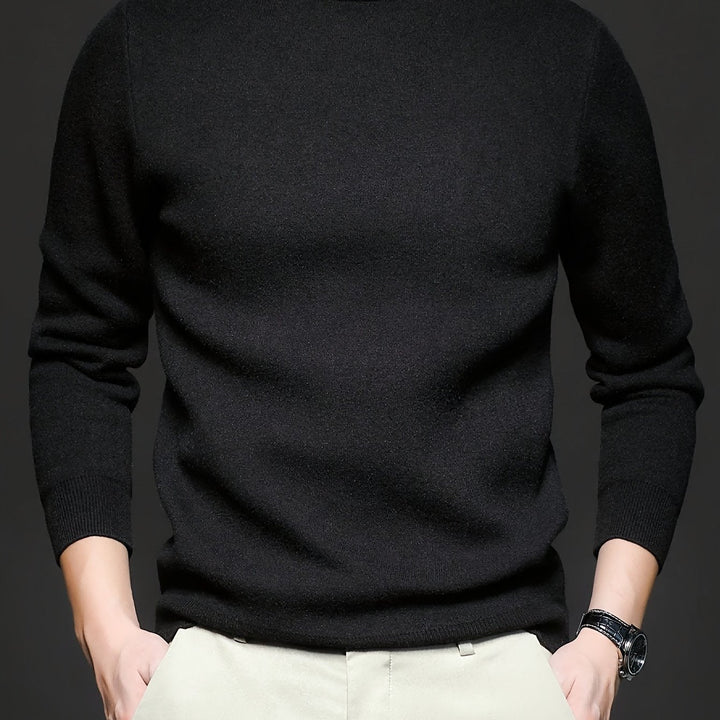 Olvard | Herren Mock-Neck Strickpullover Blau - Light Blue - Image 12