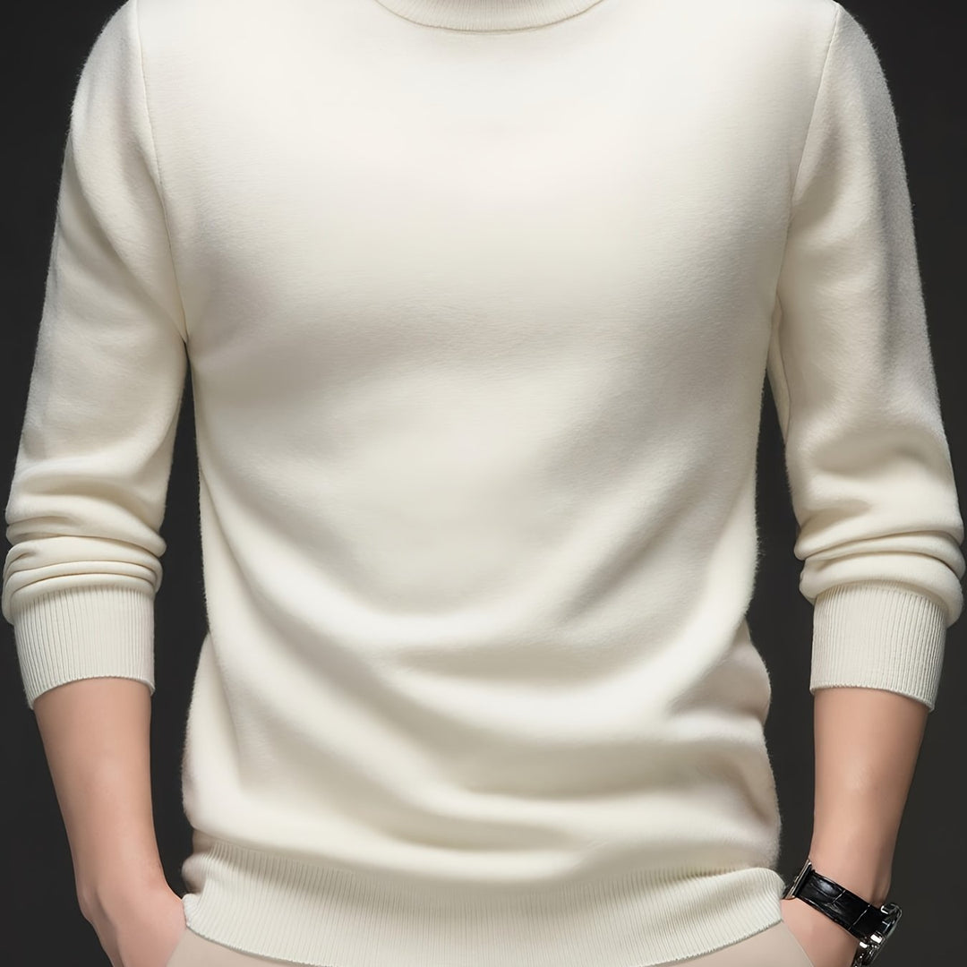 Olvard | Herren Mock-Neck Strickpullover Blau - Light Blue - Image 13