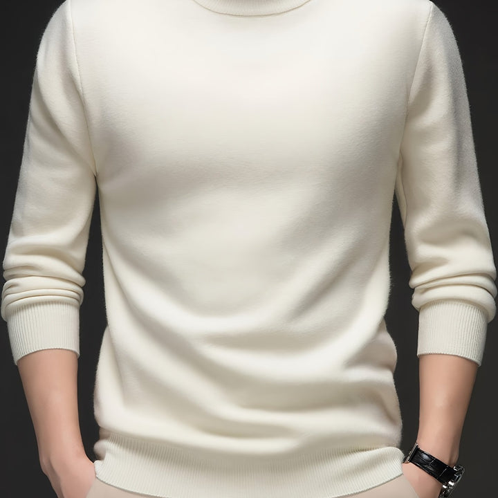 Olvard | Herren Mock-Neck Strickpullover Blau - Light Blue - Image 13