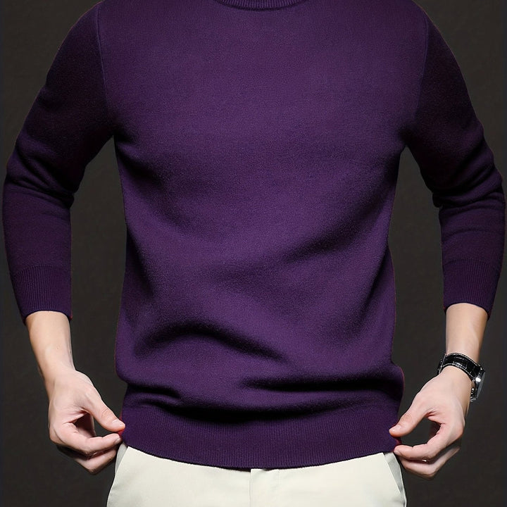 Olvard | Herren Mock-Neck Strickpullover Blau - Light Blue - Image 17