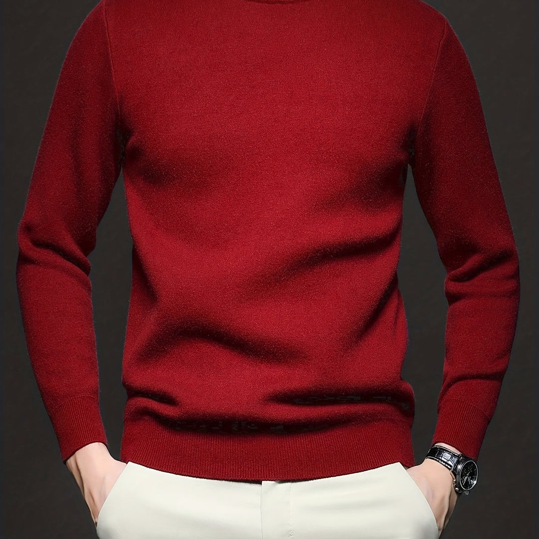 Olvard | Herren Mock-Neck Strickpullover Blau - Light Blue - Image 18