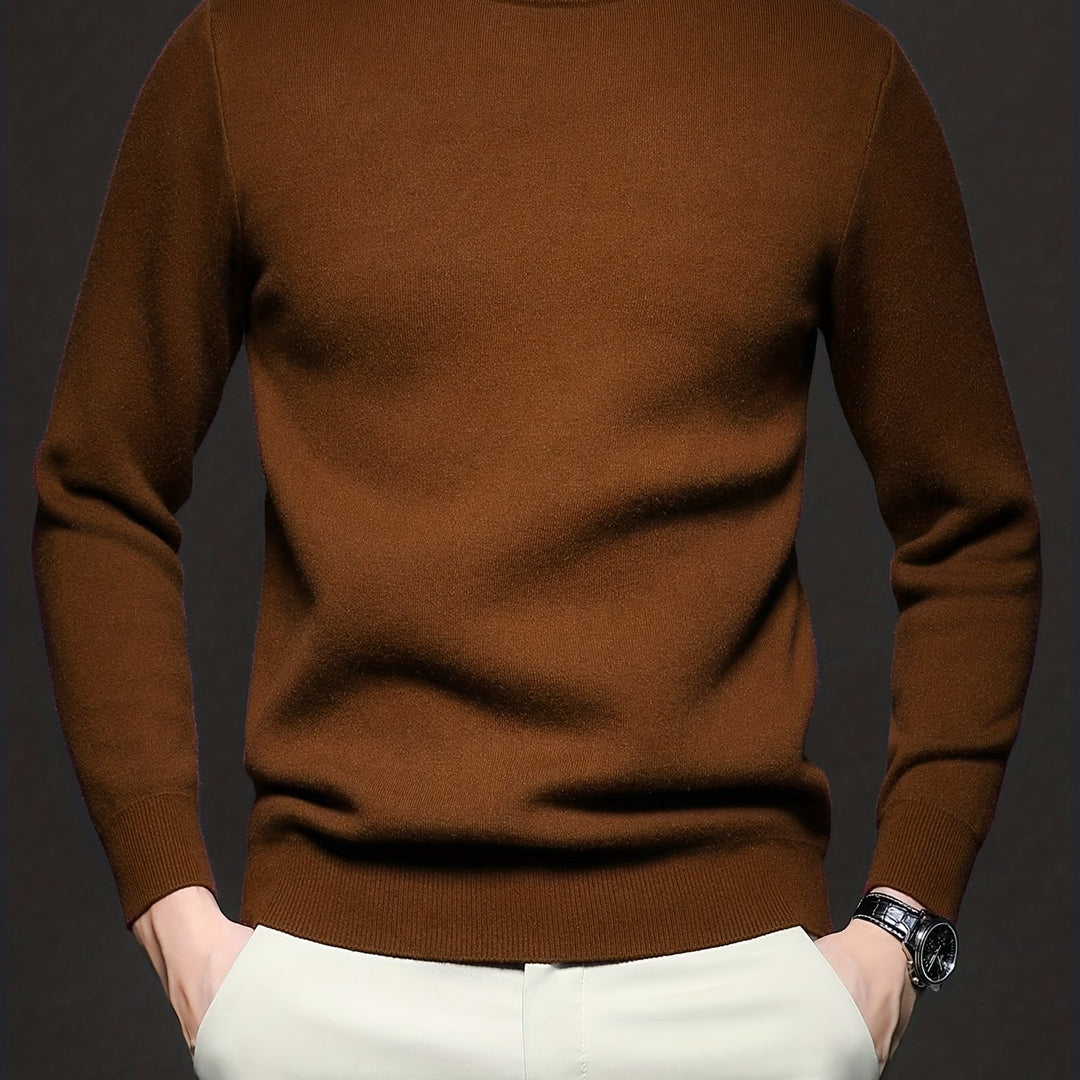 Olvard | Herren Mock-Neck Strickpullover Blau - Light Blue - Image 19