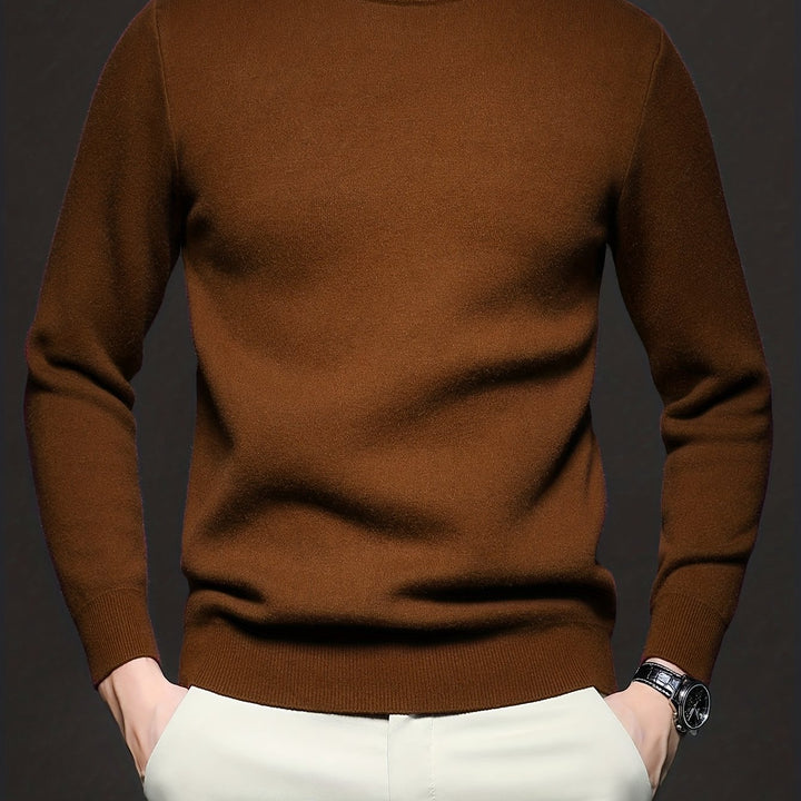 Olvard | Herren Mock-Neck Strickpullover Blau - Light Blue - Image 19