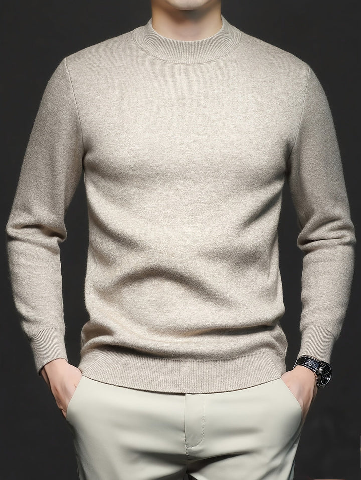 Olvard | Herren Mock-Neck Strickpullover Blau - Light Blue - Image 3