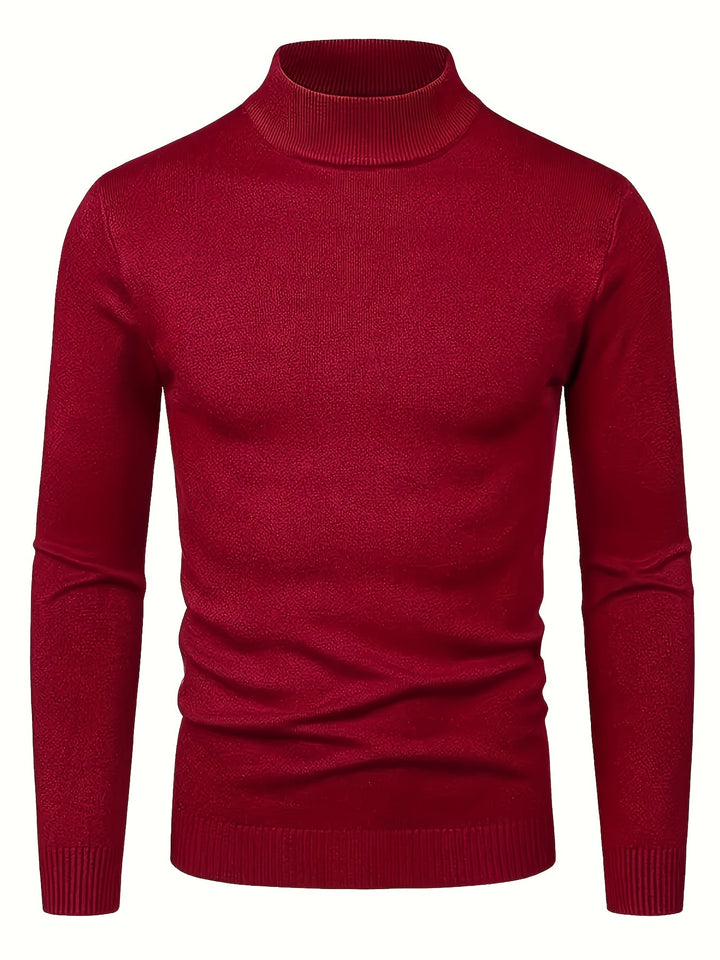 Olvard | Herren Mock-Neck Strickpullover Blau - Light Blue - Image 7