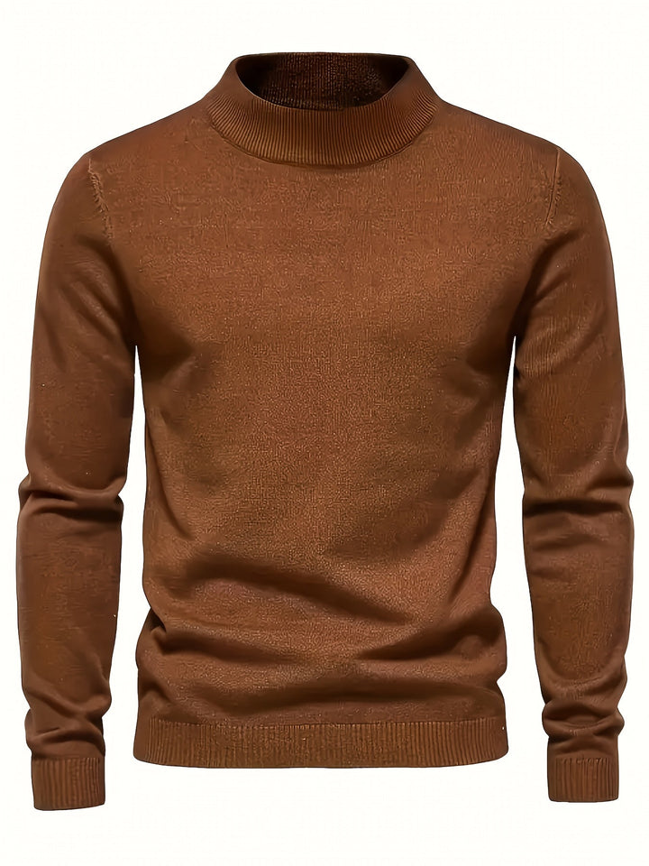 Olvard | Herren Mock-Neck Strickpullover Blau - Light Blue - Image 8