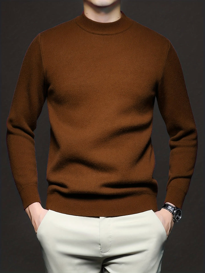 Olvard | Herren Mock-Neck Strickpullover Blau - Light Blue - Image 9