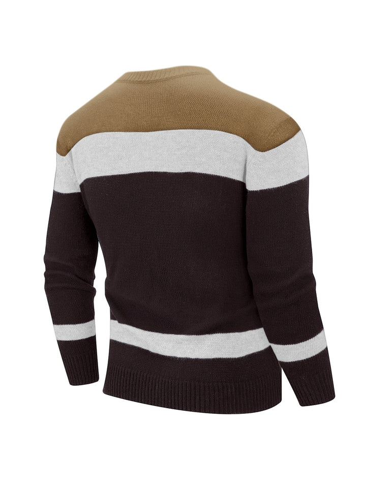 Olvern | Herren Colorblock Strickpullover Rundhals - Image 7