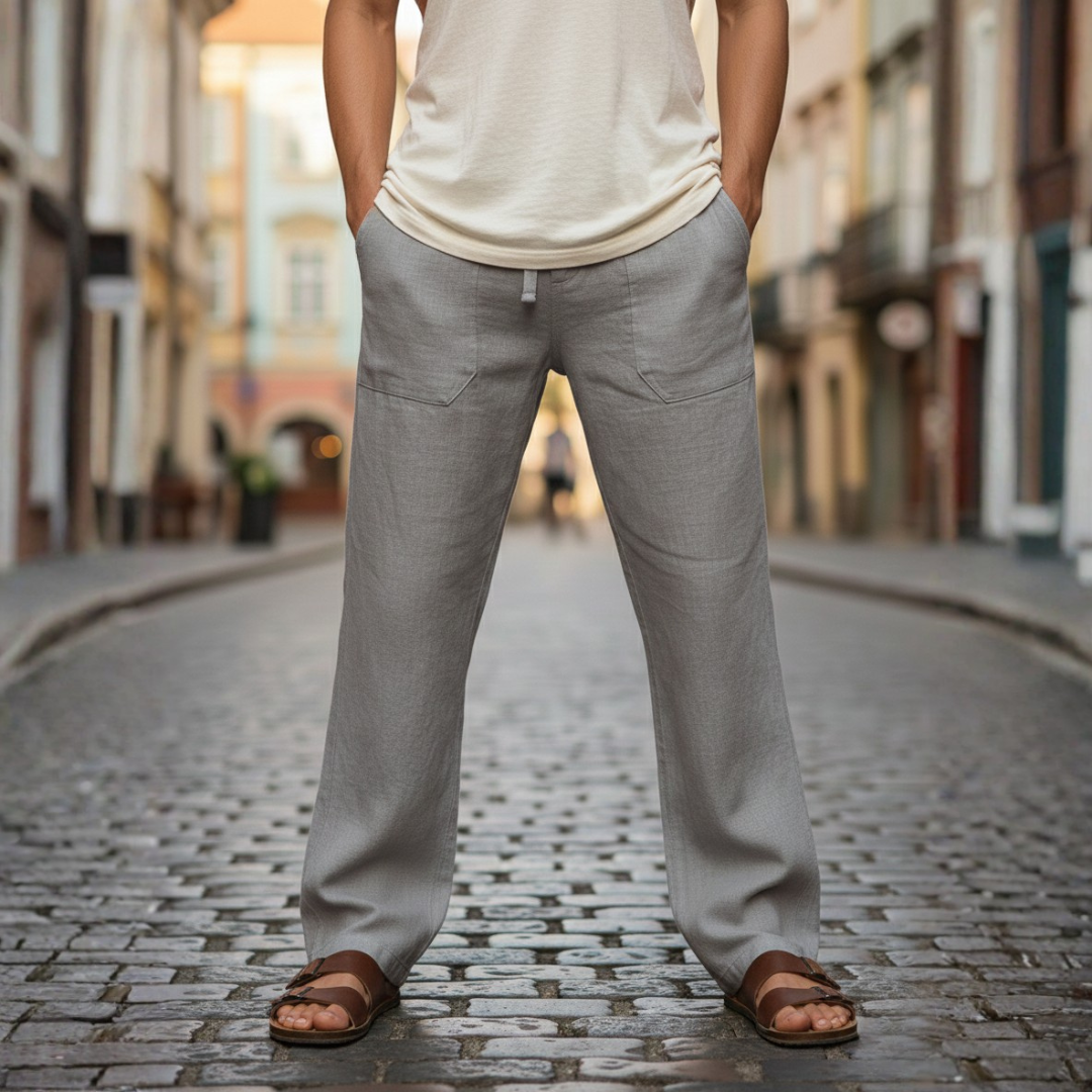 Orsino | Herren Weite Schlupfhose mit Kordelzug - Light Grey - Image 1