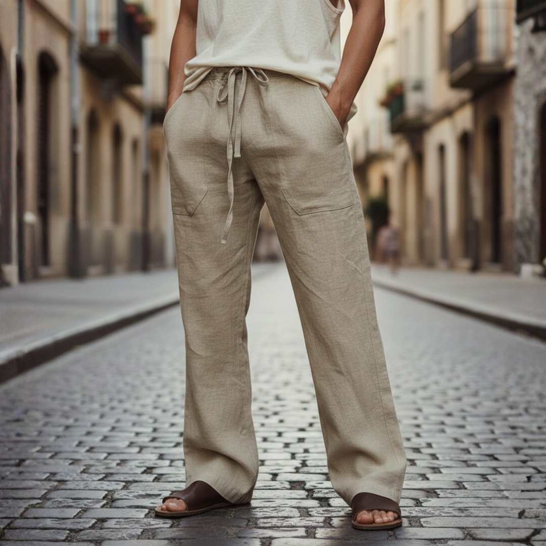 Orsino | Herren Weite Schlupfhose mit Kordelzug - Light Grey - Image 5
