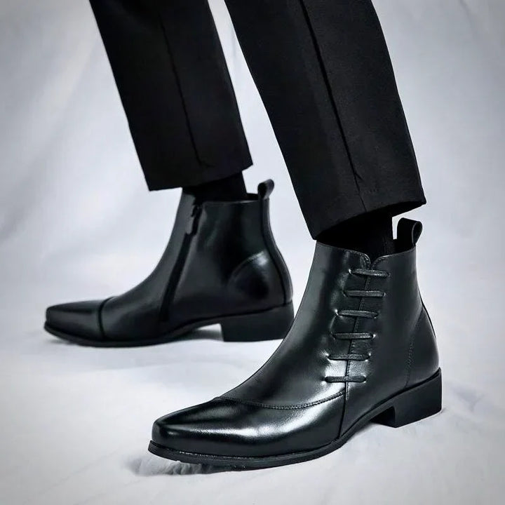 Oskar | Herren Stiefeletten Eckige Spitze Reißverschluss - Dark Brown - Image 5