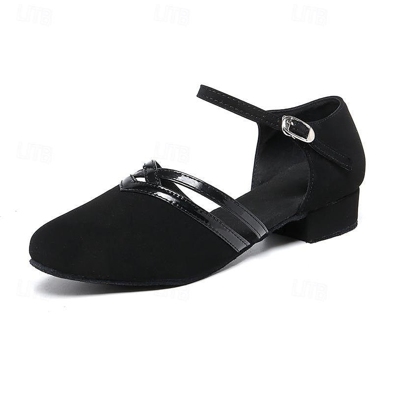 Sofia | Damen Tanzschuhe Flacher Absatz Knöchelriemen Wildleder