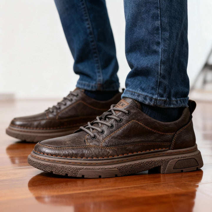 Oswin | Herren Casual Schnürschuhe Halbschuh - Black - Image 6
